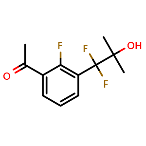 Chemical structure of 1-[3-(1,1-Difluoro-2-hydroxy-2-methyl-propyl)-2-fluoro-phenyl]ethanone , CAS 2359693-37-9, AChemBlock Y237444