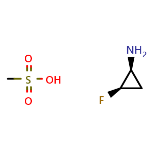 Chemical structure of (1S,2R)-2-Fluorocyclopropanamine;methanesulfonic acid , CAS 2387565-57-1, AChemBlock Y237452