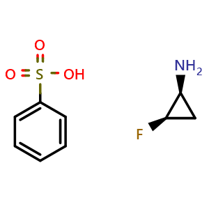 Chemical structure of (1S,2R)-2-Fluorocyclopropanamine benzenesulfonate , CAS 2387566-71-2, AChemBlock Y237453