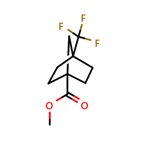 Chemical structure of Methyl 4-(trifluoromethyl)norbornane-1-carboxylate , CAS 2395025-46-2, AChemBlock Y237454