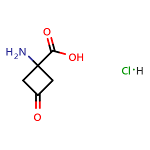 Chemical structure of 1-Amino-3-oxo-cyclobutanecarboxylic acid hydrochloride , CAS 2470436-48-5, AChemBlock Y237461