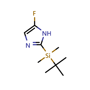 Chemical structure of tert-Butyl-(5-fluoro-1H-imidazol-2-yl)-dimethyl-silane , CAS 2891597-81-0, AChemBlock Y237500