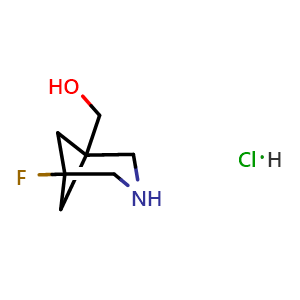 Chemical structure of (5-Fluoro-3-azabicyclo[3.1.1]heptan-1-yl)methanol hydrochloride , CAS 2920400-91-3, AChemBlock Y237508