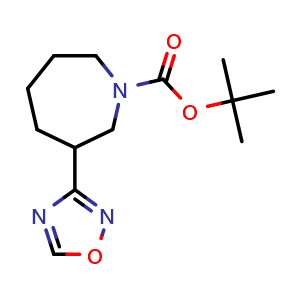 Chemical structure of tert-Butyl 3-(1,2,4-oxadiazol-3-yl)azepane-1-carboxylate , CAS 2940939-18-2, AChemBlock Y237541