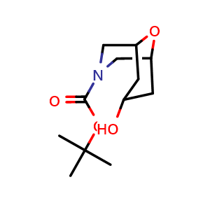 Chemical structure of tert-Butyl 7-hydroxy-9-oxa-3-azabicyclo[3.3.1]nonane-3-carboxylate , CAS 2940940-71-4, AChemBlock Y237543