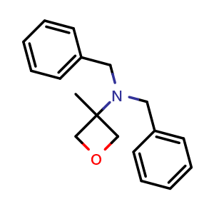 Chemical structure of N,N-dibenzyl-3-methyl-oxetan-3-amine , CAS 2940943-28-0, AChemBlock Y237546