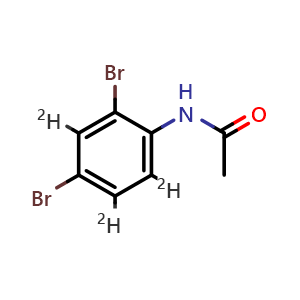 Chemical structure of N-(2,4-Dibromo-3,5,6-trideuterio-phenyl)acetamide , CAS 2940944-85-2, AChemBlock Y237550