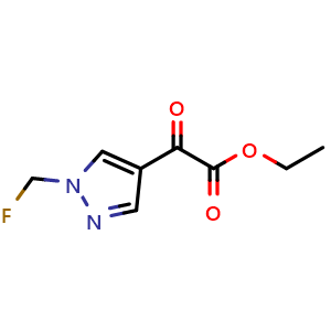 Chemical structure of Ethyl 2-[1-(fluoromethyl)pyrazol-4-yl]-2-oxo-acetate , CAS 2940945-47-9, AChemBlock Y237554