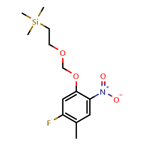 Chemical structure of 2-[(5-Fluoro-4-methyl-2-nitro-phenoxy)methoxy]ethyl-trimethyl-silane , CAS 2940955-56-4, AChemBlock Y237568