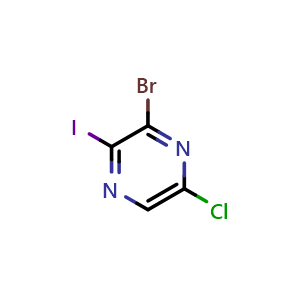 Chemical structure of 3-Bromo-5-chloro-2-iodo-pyrazine , CAS 2940957-60-6, AChemBlock Y237575