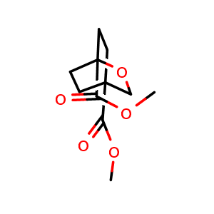 Chemical structure of Dimethyl 2-oxabicyclo[2.2.2]octane-1,4-dicarboxylate , CAS 2940957-95-7, AChemBlock Y237577