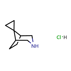 Chemical structure of Spiro[3-azabicyclo[3.2.1]octane-8,1'-cyclopropane] hydrochloride , CAS 2940958-83-6, AChemBlock Y237578