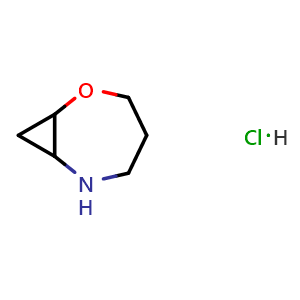 Chemical structure of 2-Oxa-6-azabicyclo[5.1.0]octane hydrochloride , CAS 2947427-25-8, AChemBlock Y237583