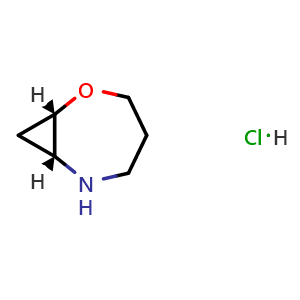 Chemical structure of (1S,7R)-2-oxa-6-azabicyclo[5.1.0]octane hydrochloride , CAS 2954727-05-8, AChemBlock Y237587