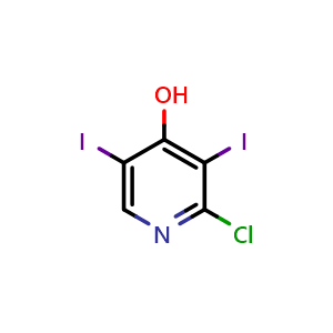 Chemical structure of 2-Chloro-3,5-diiodo-pyridin-4-ol , CAS 69148-11-4, AChemBlock Y237618