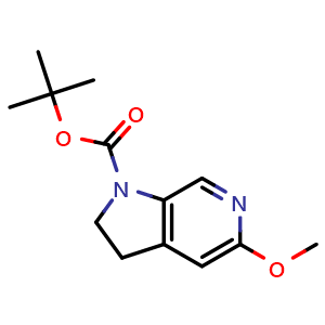 Chemical structure of tert-Butyl 5-methoxy-2,3-dihydropyrrolo[2,3-c]pyridine-1-carboxylate , CAS 727993-74-0, AChemBlock Y237620