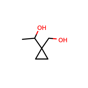 Chemical structure of 1-[1-(Hydroxymethyl)cyclopropyl]ethanol , CAS 73959-42-9, AChemBlock Y237621