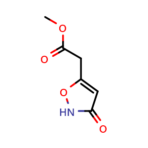 Chemical structure of Methyl 2-(3-oxoisoxazol-5-yl)acetate , CAS 87318-62-5, AChemBlock Y237632