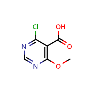 Chemical structure of 4-Chloro-6-methoxy-pyrimidine-5-carboxylic acid , CAS 4320-02-9, AChemBlock Y237636
