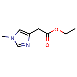 Chemical structure of Ethyl 2-(1-methylimidazol-4-yl)acetate , CAS 916792-95-5, AChemBlock Y237643