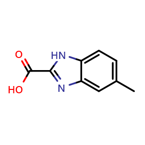 Chemical structure of 5-Methyl-1H-1,3-benzodiazole-2-carboxylic acid , CAS 99459-47-9, AChemBlock Y237650