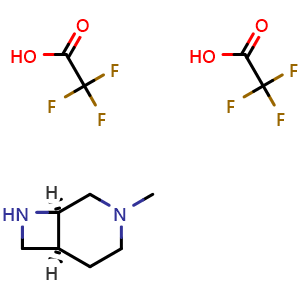 Chemical structure of (1R,6S)-3-methyl-3,8-diazabicyclo[4.2.0]octane;bis(2,2,2-trifluoroacetic acid) , AChemBlock Y237651
