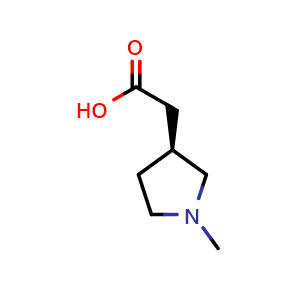 Chemical structure of 2-[(3S)-1-Methylpyrrolidin-3-yl]acetic acid , CAS 2983033-82-3, AChemBlock Y237658