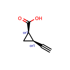Chemical structure of cis-2-Ethynylcyclopropanecarboxylic acid , AChemBlock Y237666