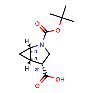 Chemical structure of rel-(1S,4R,5S)-2-tert-Butoxycarbonyl-2-azabicyclo[3.1.0]hexane-4-carboxylic acid , AChemBlock Y237674