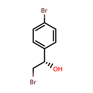 Chemical structure of (S)-2-Bromo-1-(4-bromophenyl)ethanol , CAS 100306-24-9, AChemBlock Y237688