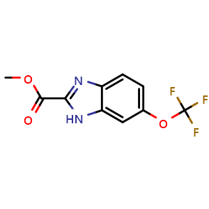 Chemical structure of Methyl 6-(trifluoromethoxy)-1H-benzo[d]imidazole-2-carboxylate , CAS 1805695-63-9, AChemBlock Y237721