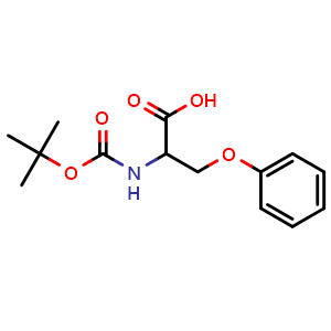 Chemical structure of 2-((tert-Butoxycarbonyl)amino)-3-phenoxypropanoic acid , CAS 2716849-02-2, AChemBlock Y237742