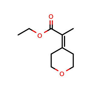 Chemical structure of ethyl 2-(Tetrahydropyran-4-ylidene)propanoate , CAS 502609-42-9, AChemBlock Y237745