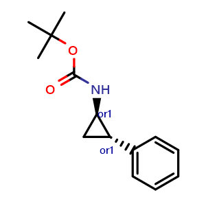 Chemical structure of trans-tert-Butyl 2-phenylcyclopropylcarbamate , CAS 56700-75-5, AChemBlock Y237746