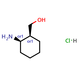 Chemical structure of cis-2-Hydroxymethyl-1-cyclohexylamine hydrochloride , CAS 5691-37-2, AChemBlock Y237747
