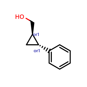Chemical structure of trans-(2-phenylcyclopropyl)methanol , CAS 936-98-1, AChemBlock Y237759