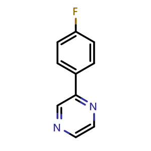 Chemical structure of 2-(4-Fluoro-phenyl)-pyrazine , CAS 939975-25-4, AChemBlock Y237760