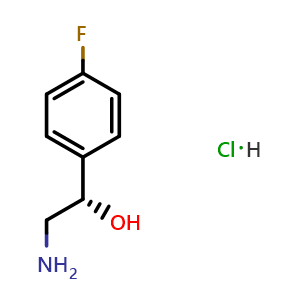 Chemical structure of (S)-2-Amino-1-(4-fluorophenyl)ethan-1-ol hydrochloride , CAS 960204-65-3, AChemBlock Y237762