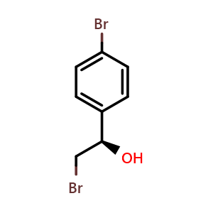 Chemical structure of (R)-2-Bromo-1-(4-bromophenyl)ethanol , CAS 96855-38-8, AChemBlock Y237763