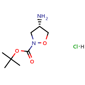 Chemical structure of (S)-tert-Butyl-4-aminoisoxazolidine-2-carboxylate hydrochloride , CAS 3037659-18-7, AChemBlock Y237775