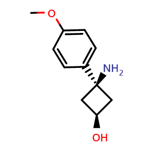 Chemical structure of Cis-3-amino-3-(4-methoxyphenyl)cyclobutanol , CAS 2059914-85-9, AChemBlock Y237783