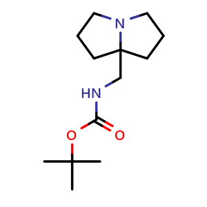 Chemical structure of tert-Butyl N-({hexahydro-1H-pyrrolizin-7a-yl}methyl)carbamate , CAS 3037695-73-8, AChemBlock Y237793