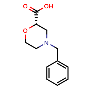 Chemical structure of (S)-4-benzylmorpholine-2-carboxylic acid , CAS 1030837-49-0, AChemBlock Y237798
