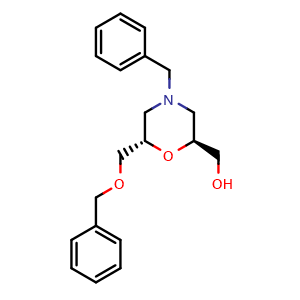 Chemical structure of ((2S,6S)-4-benzyl-6-(benzyloxymethyl)morpholin-2-yl)methanol , AChemBlock Y237811