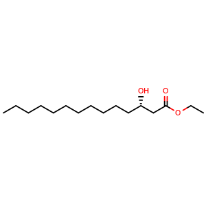 Chemical structure of Ethyl (S)-3-hydroxy-tetradecanoate , CAS 214193-71-2, AChemBlock Y237816