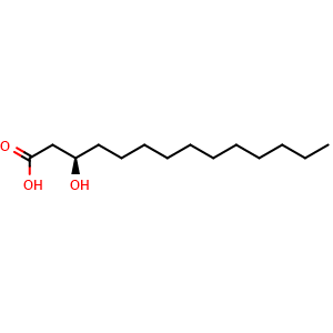 Chemical structure of (R)-3-Hydroxytetradecanoic acid , CAS 28715-21-1, AChemBlock Y237817