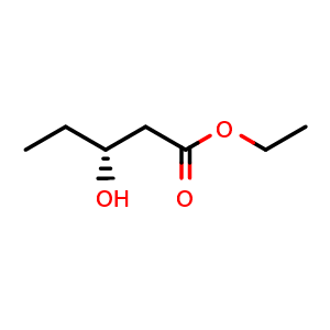 Chemical structure of Ethyl (R)-3-Hydroxyvalerate , CAS 73143-60-9, AChemBlock Y237821