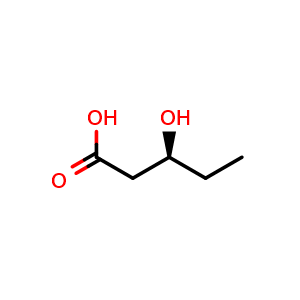 Chemical structure of (S)-3-Hydroxypentanoic acid , CAS 79516-59-9, AChemBlock Y237824