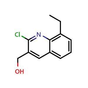 Chemical structure of 2-Chloro-8-ethylquinoline-3-methanol , CAS 1017429-39-8, AChemBlock Y237827