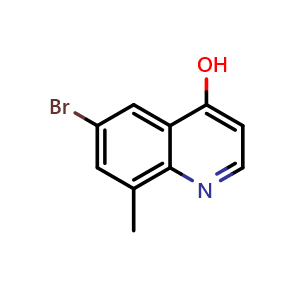 Chemical structure of 6-Bromo-8-methylquinolin-4-ol , CAS 1086062-88-5, AChemBlock Y237830